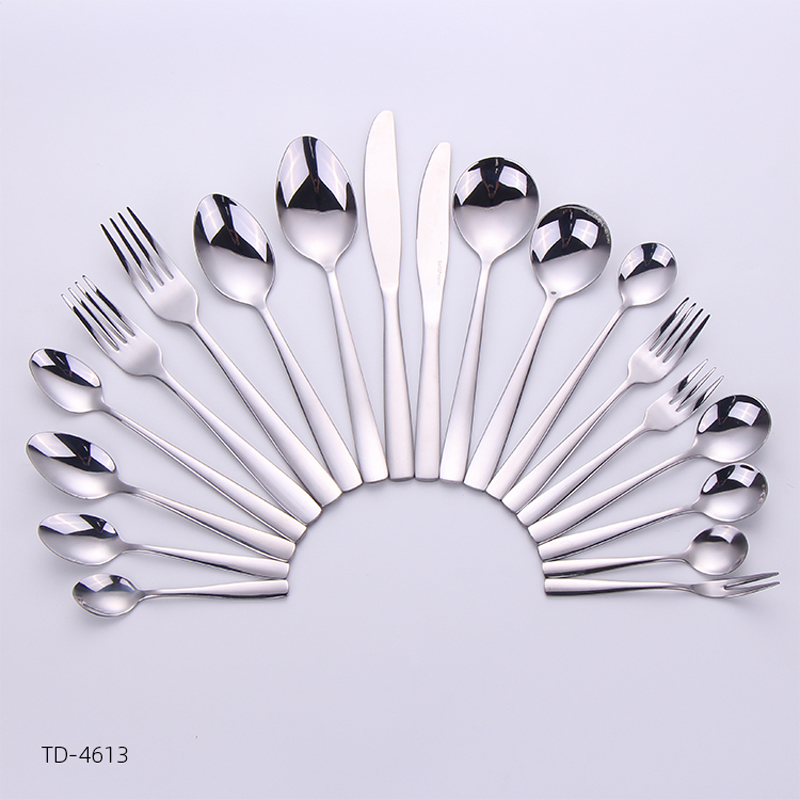 Eenvoudig/klassiek ontwerp spiegel Poolse metalen dinnerware set